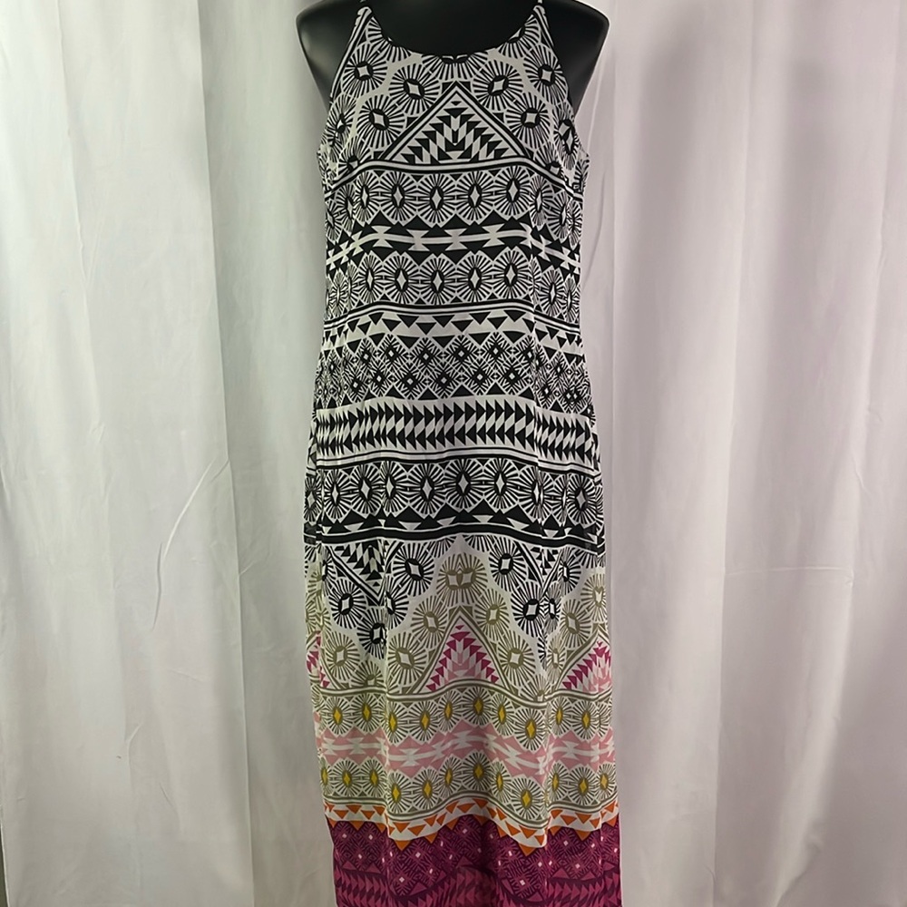 Old Navy Multicolor Printed Sleeveless High Low Midi Dress